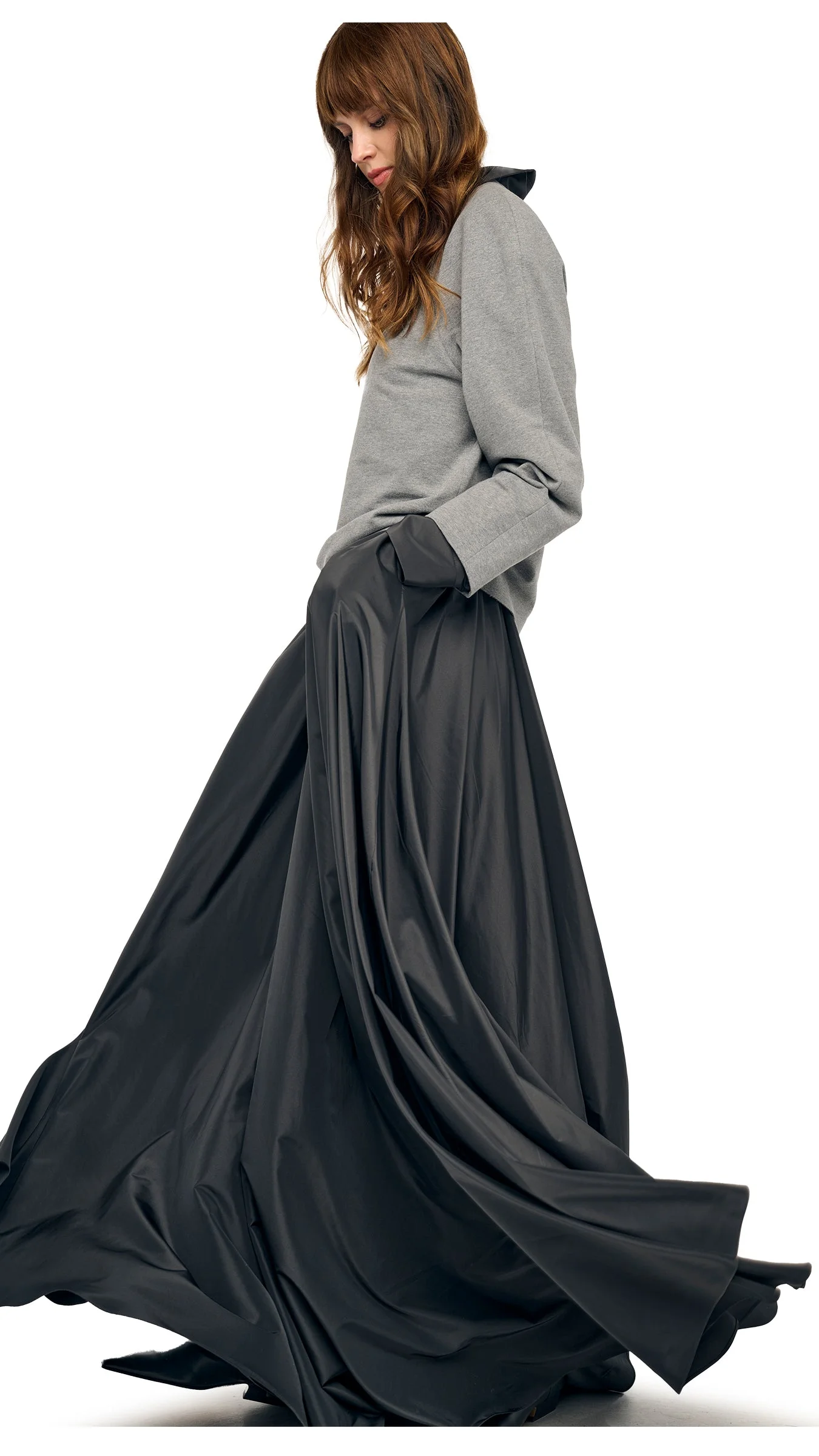 OVERSIZED NK SHIRT FLARED GOWN - 1