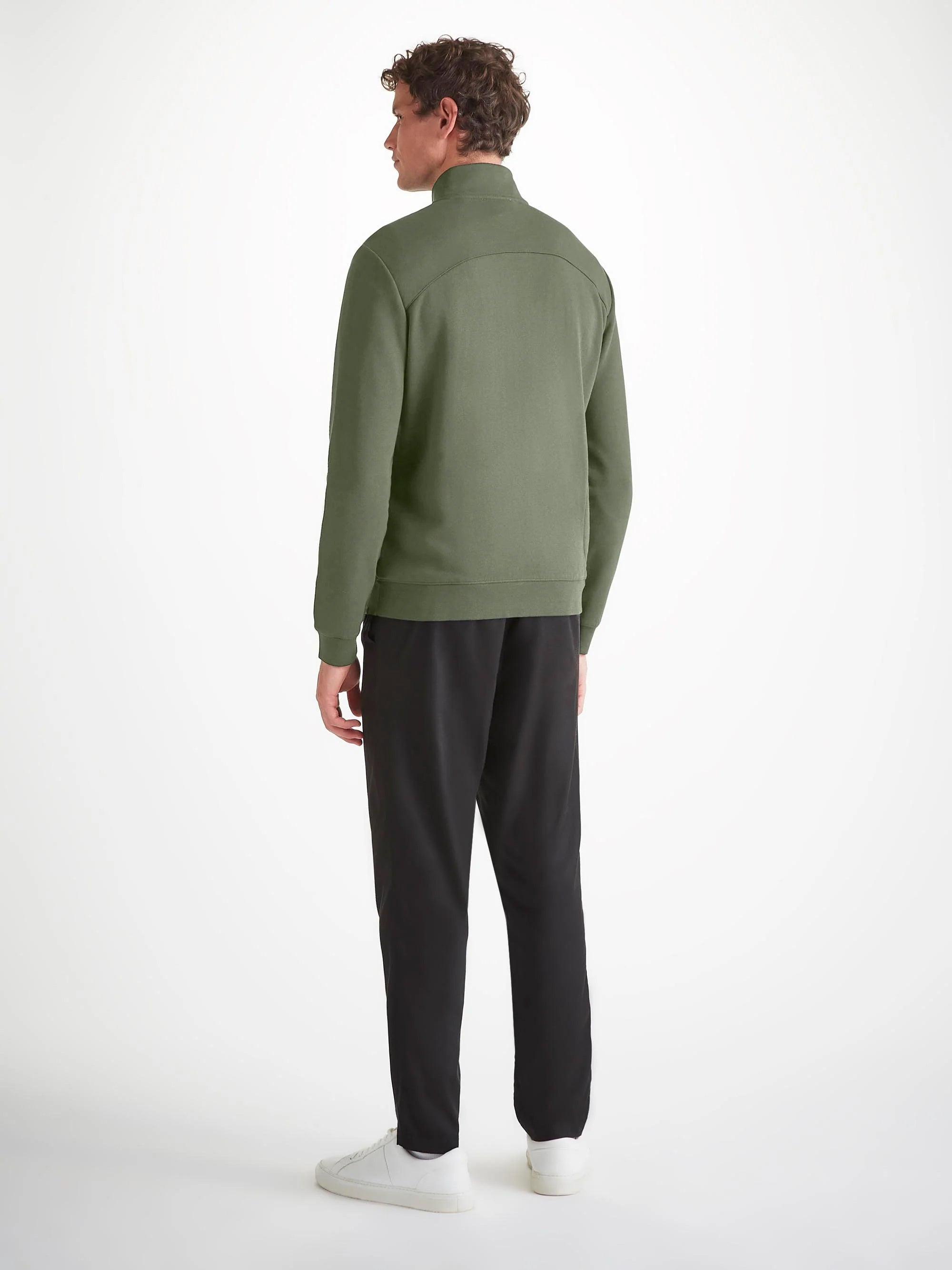 Men's Half-Zip Pullover Quinn Cotton Modal Soft Green - 4