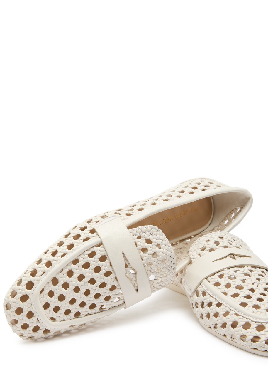 Stuart Weitzman Thea Woven Leather Loafers - 4