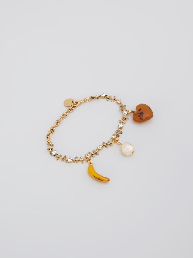 BRASS GLASS AND RESIN FOUND TREASURES BRACELET - 1