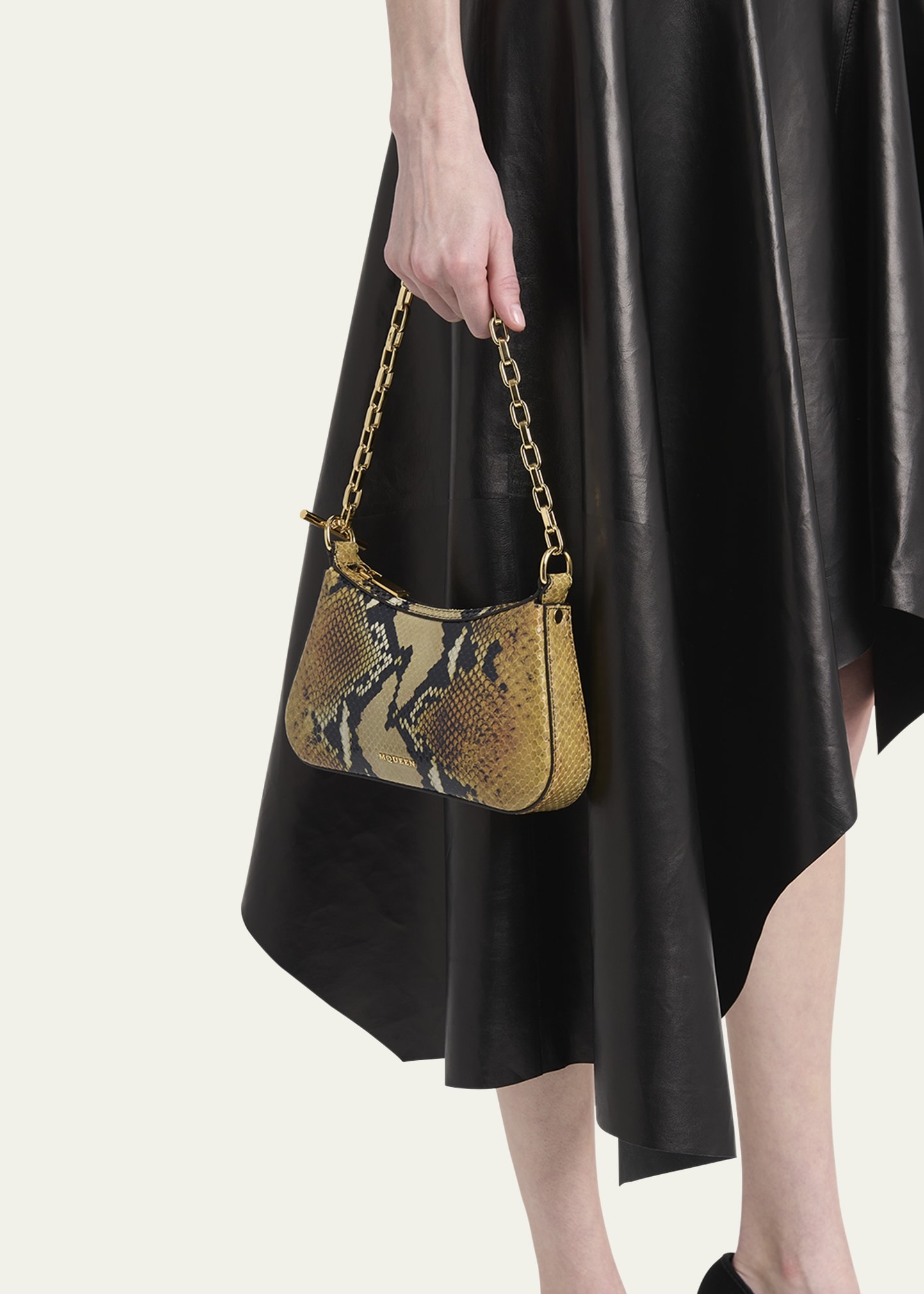 T-Bar Python-Embossed Leather Mini Pouch Bag - 2