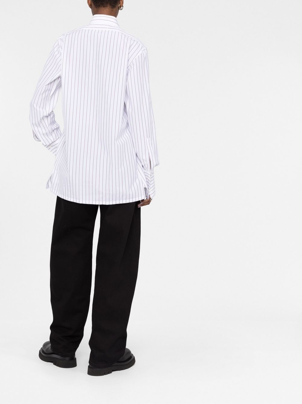 long-sleeve pinstripe-pattern shirt - 6