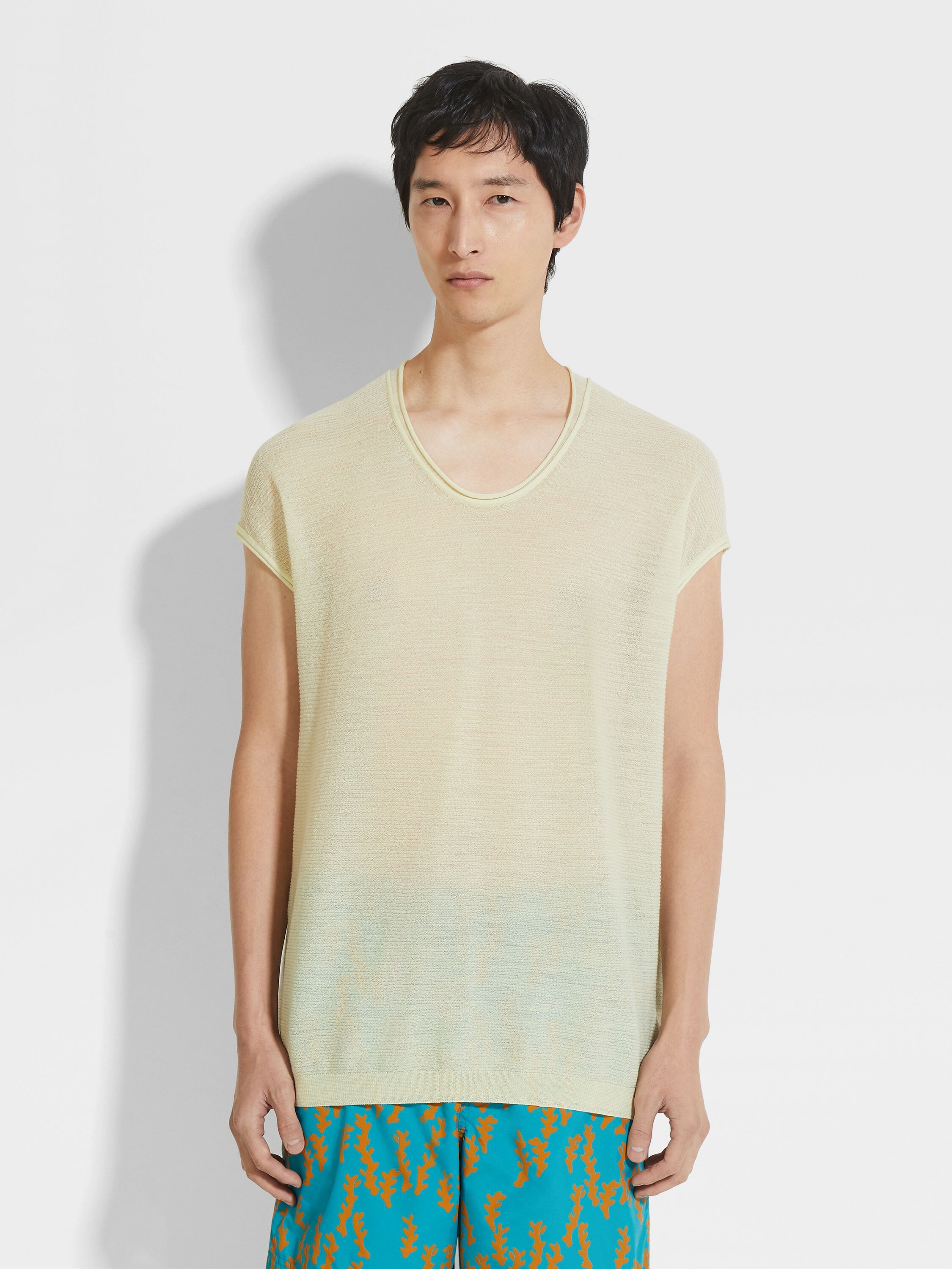 LIGHT YELLOW OASI LINO T-SHIRT - 4
