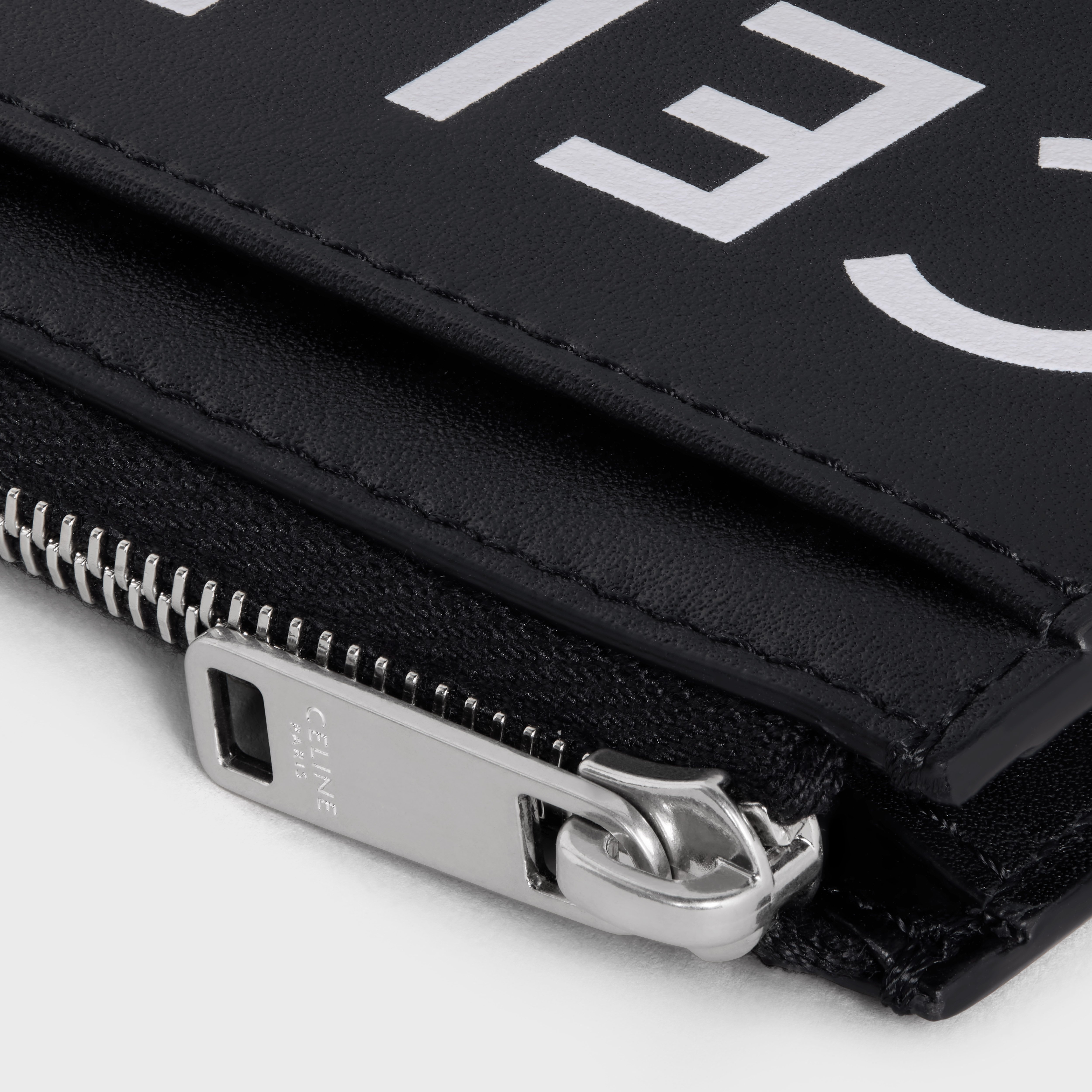 Zipped Card Holder in Smooth Calfskin with Celine Print - 4
