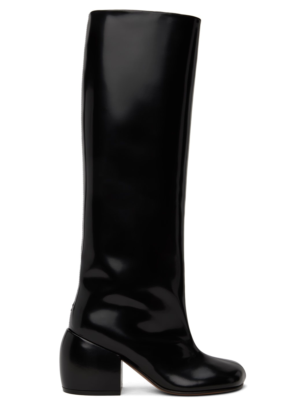 Black Polished Tall Boots - 1