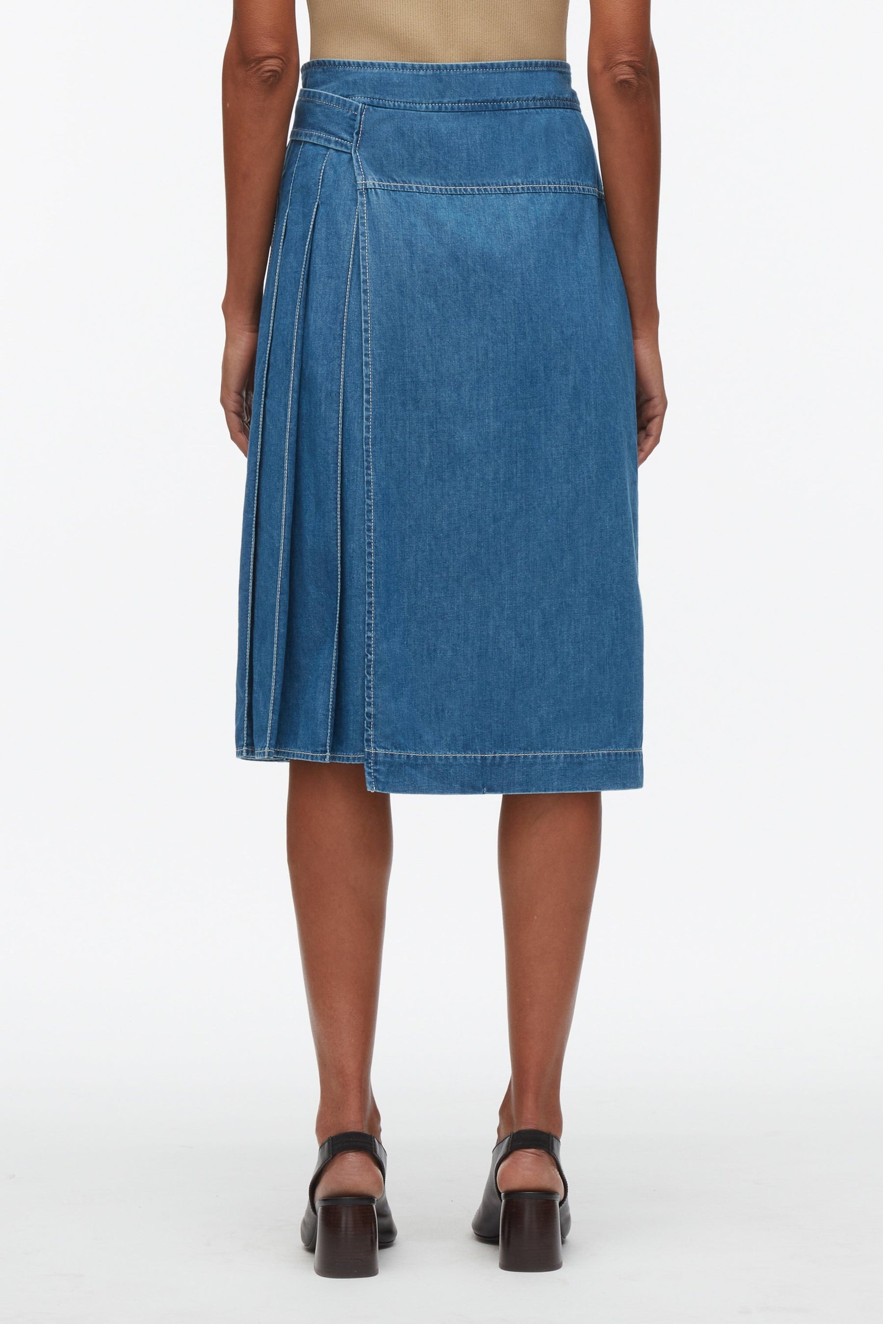 Chambray Wrap Skirt - 4
