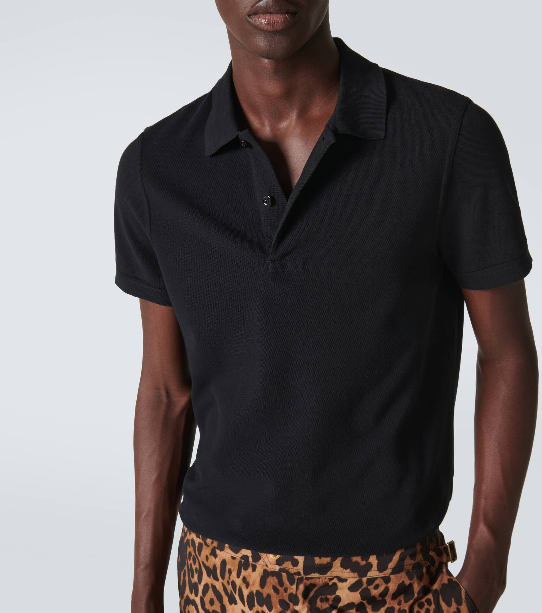 Short-sleeved cotton polo shirt - 5