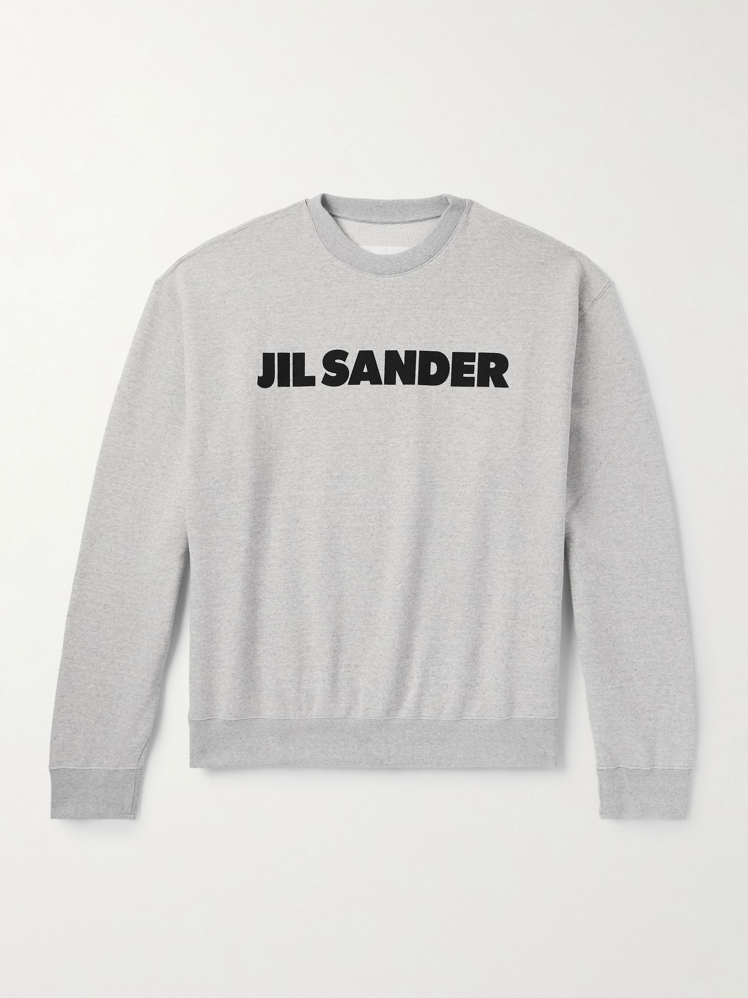 Logo-Print Cotton-Jersey Sweater Gray - 1