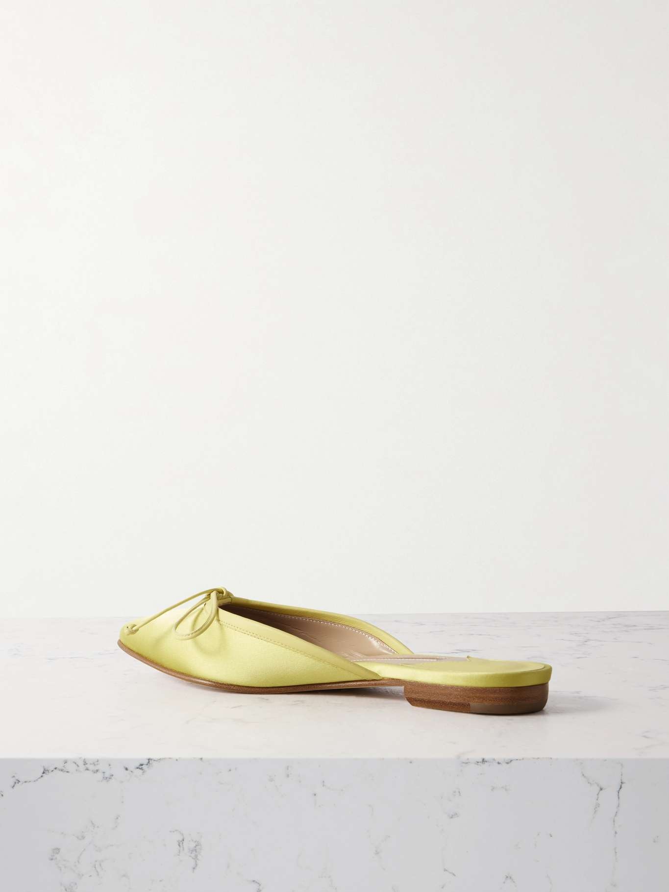 Ballerimu bow-detailed satin mules Lime green - 3