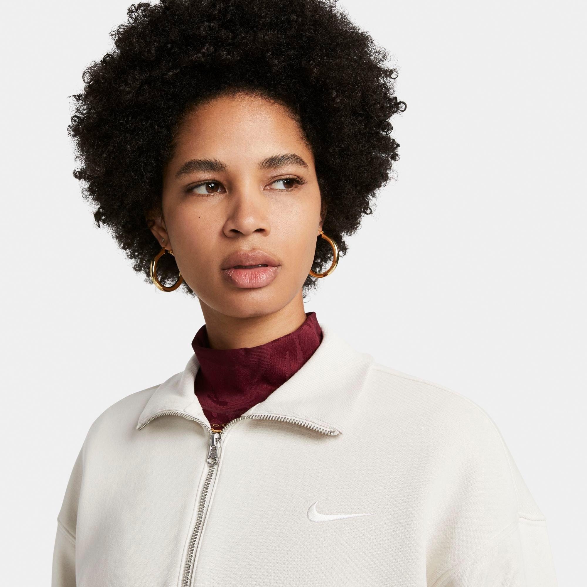 WOMEN'S NIKE SPORTSWEAR PHOENIX FLEECE OVERSIZED HALF-ZIP CROP SWEATSHIRT - 4