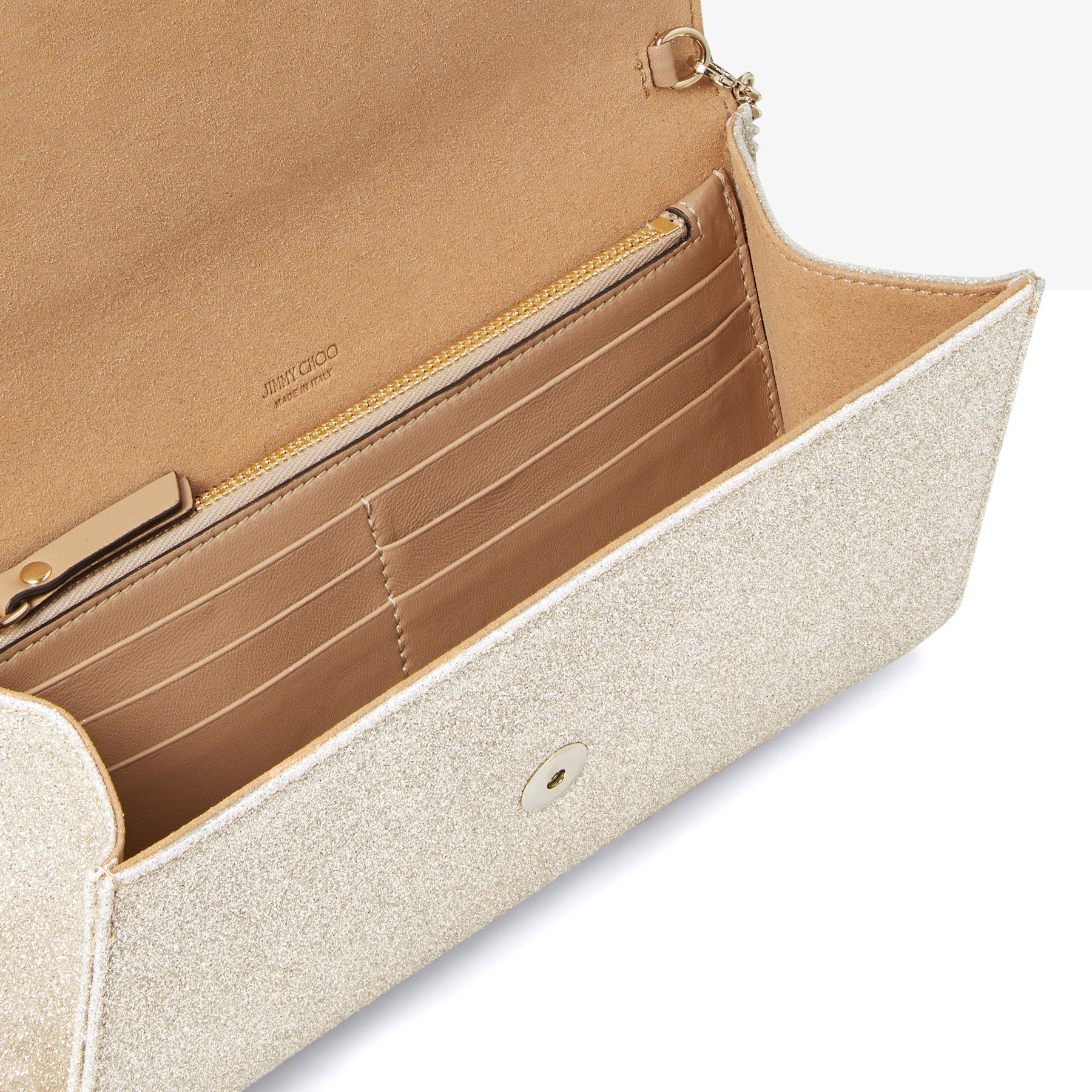 Emmie
Platinum Ice Dusty Glitter Clutch Bag - 4