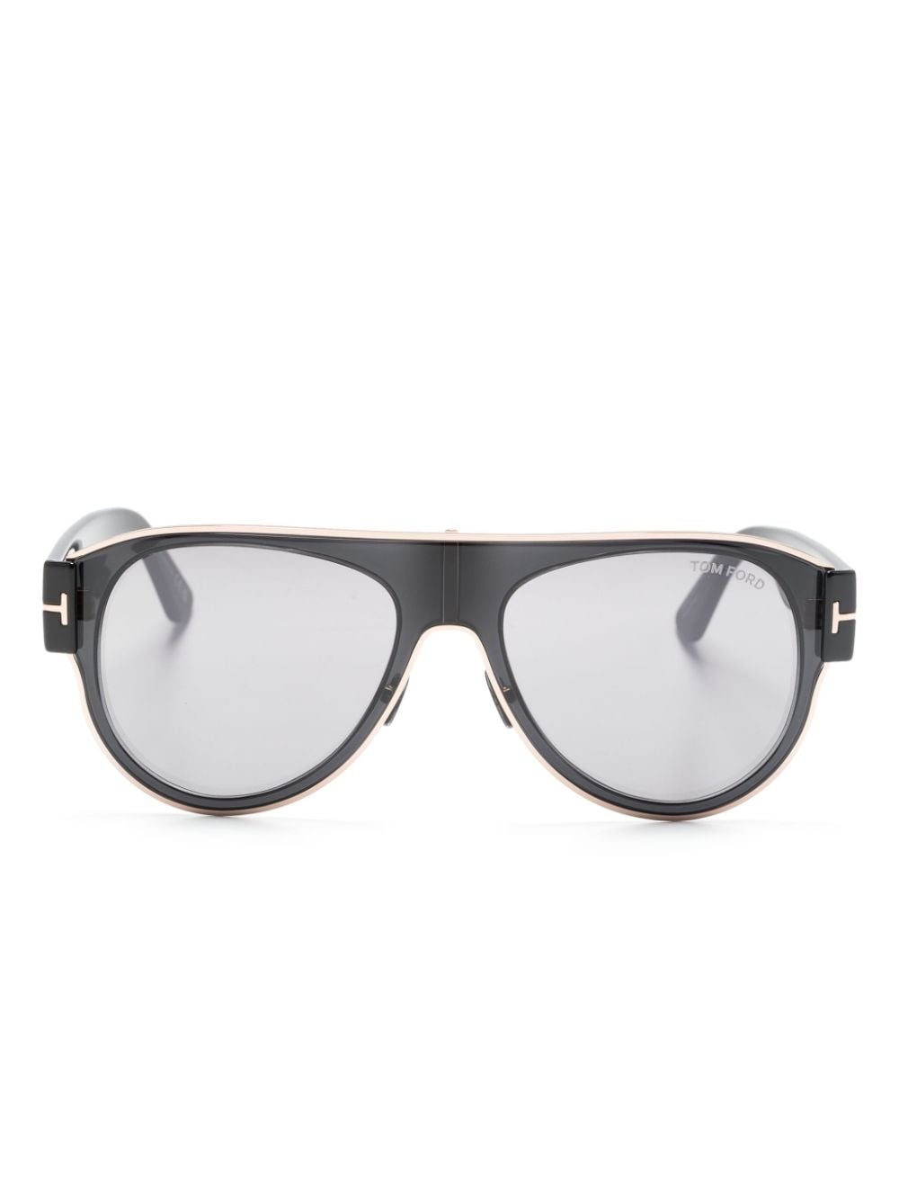 logo-plaque pilot-frame sunglasses - 1