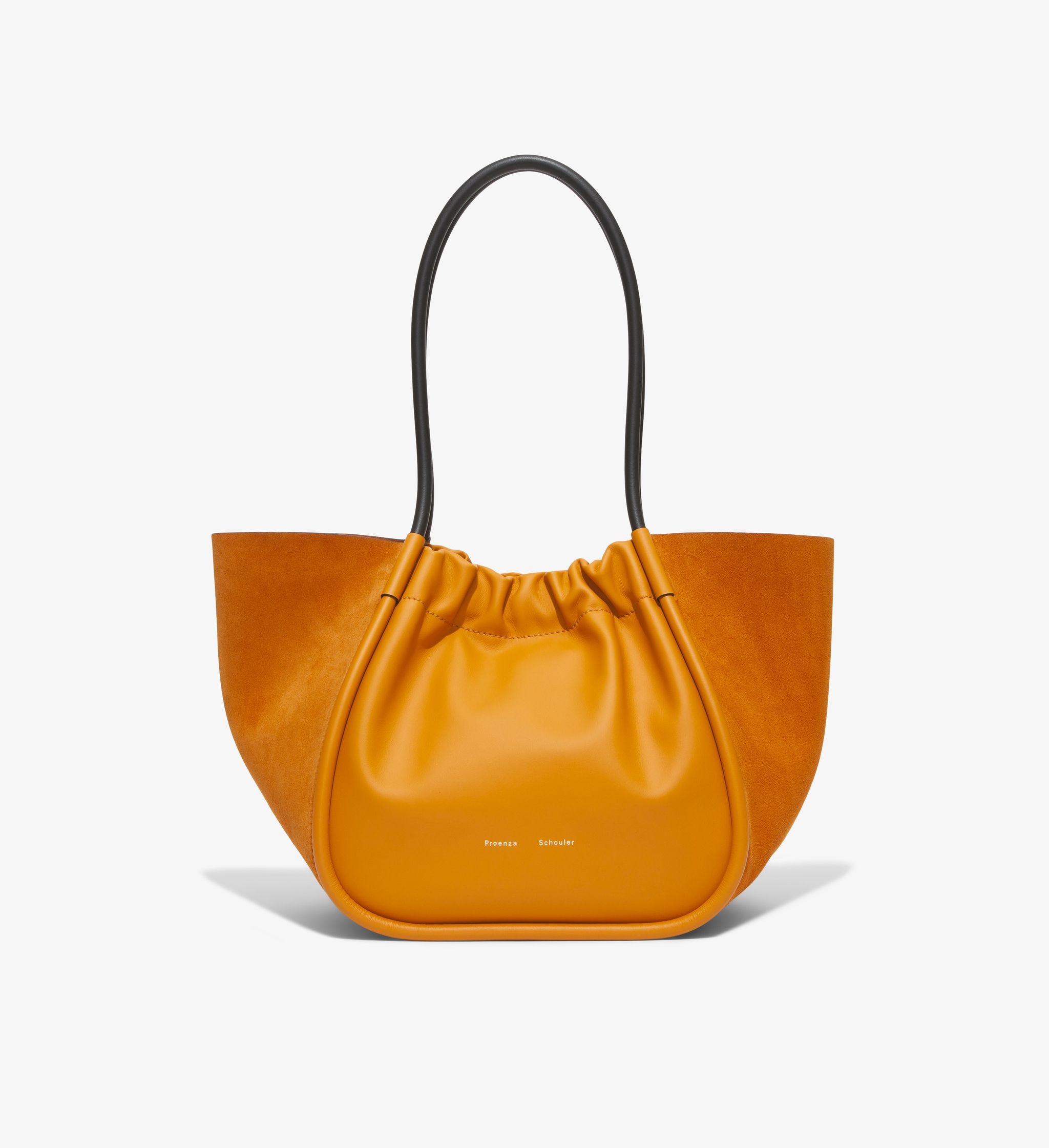 Large Suede Ruched Tote - 1