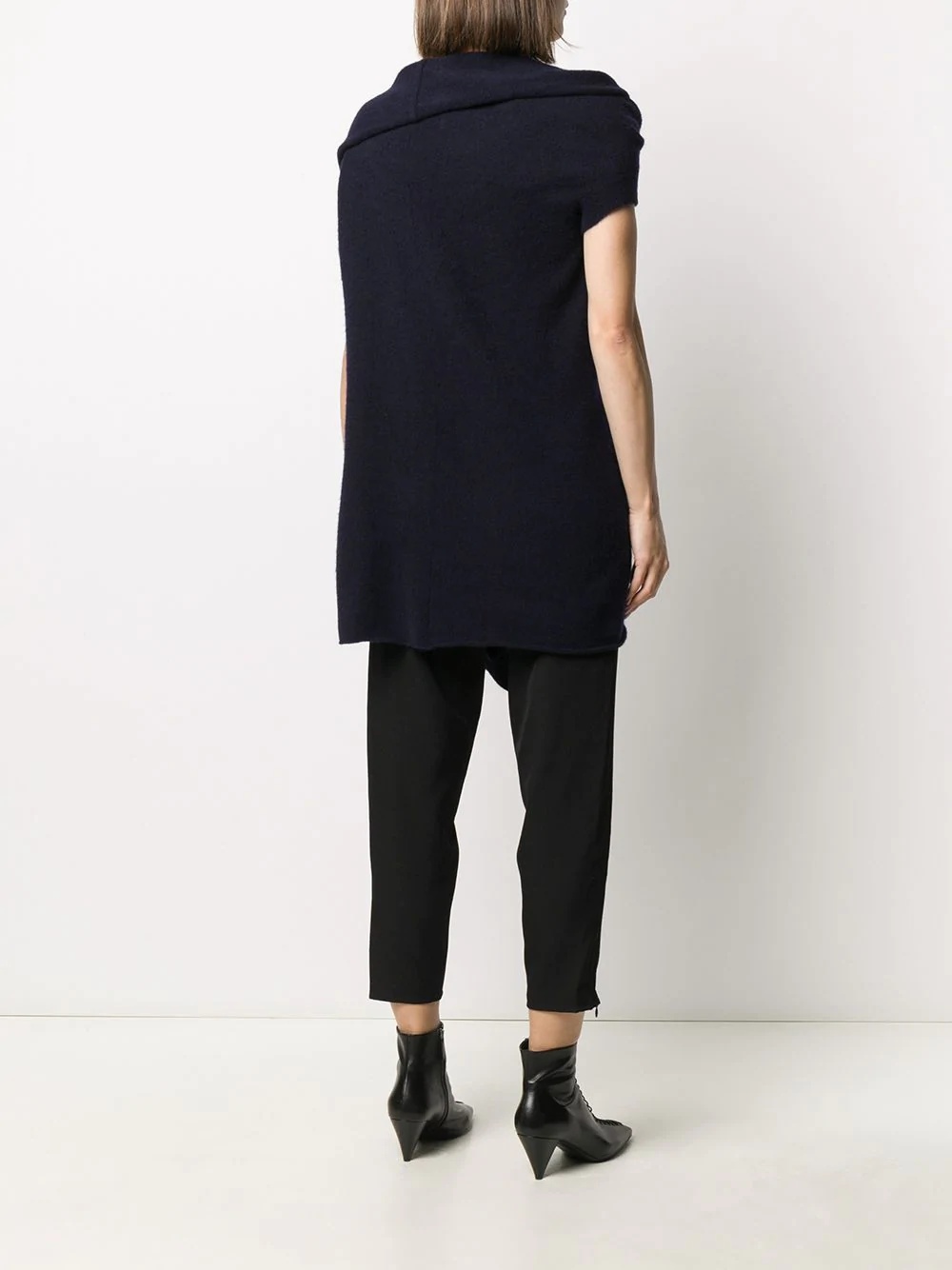 asymmetric short-sleeve knit jumper - 4