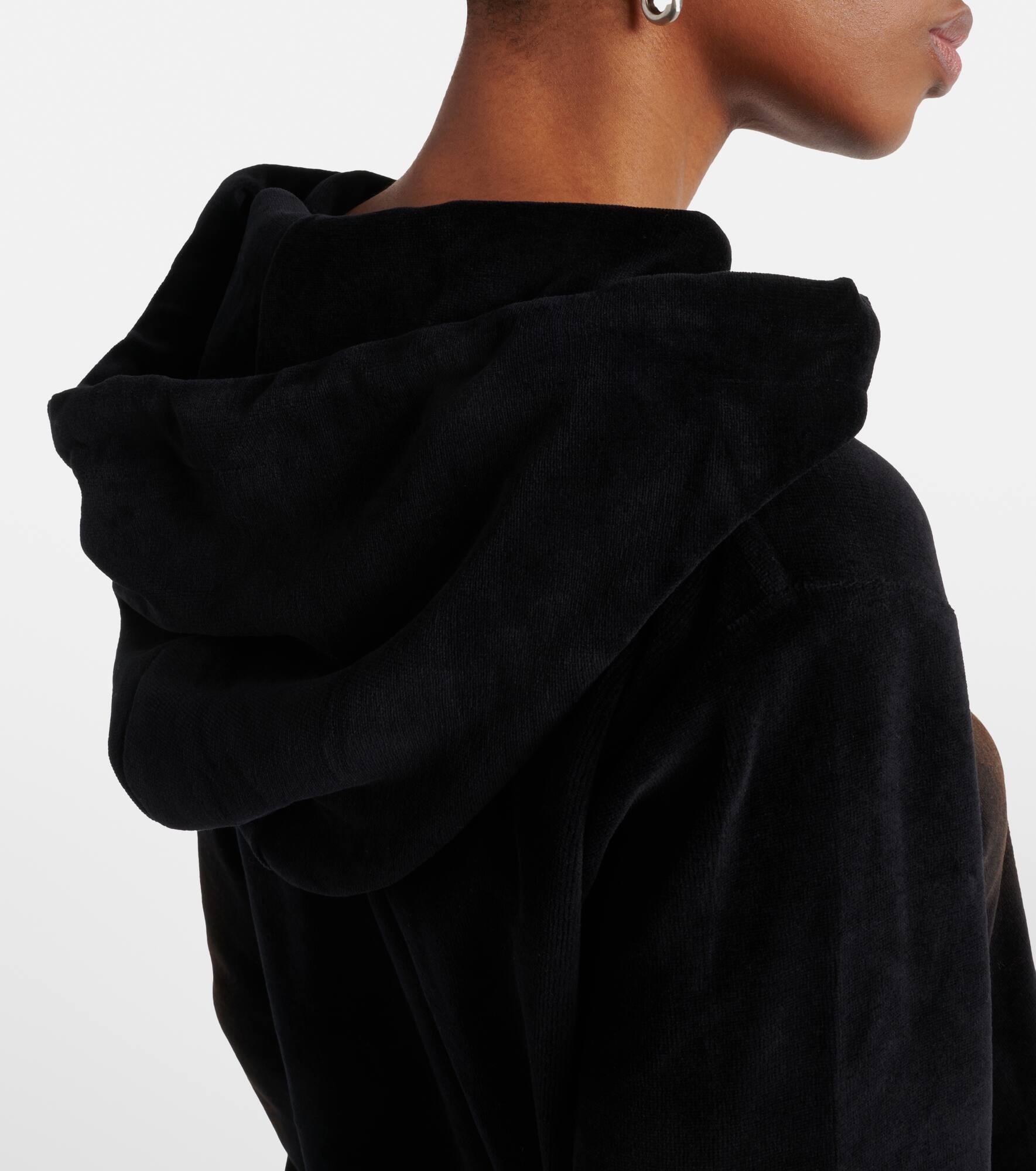 Faro cotton-blend velvet hoodie - 7