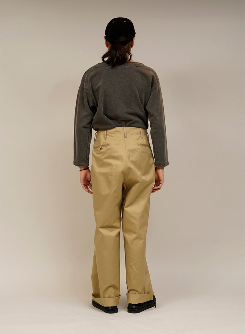 Nigel Cabourn New Basic Chino Pant in Beige | REVERSIBLE