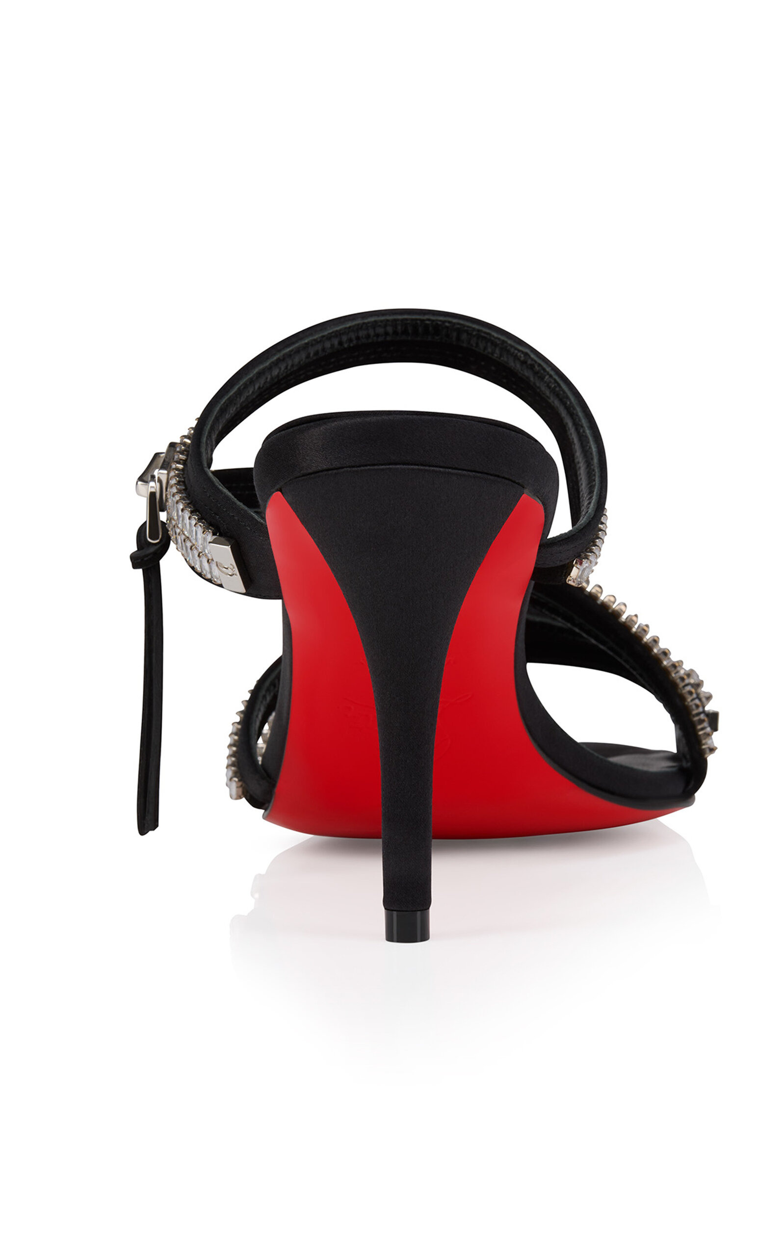 Meryl 80mm Crystal Crepe-Satin Sandals black - 4