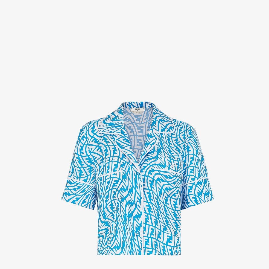 Light blue silk pyjama set - 2