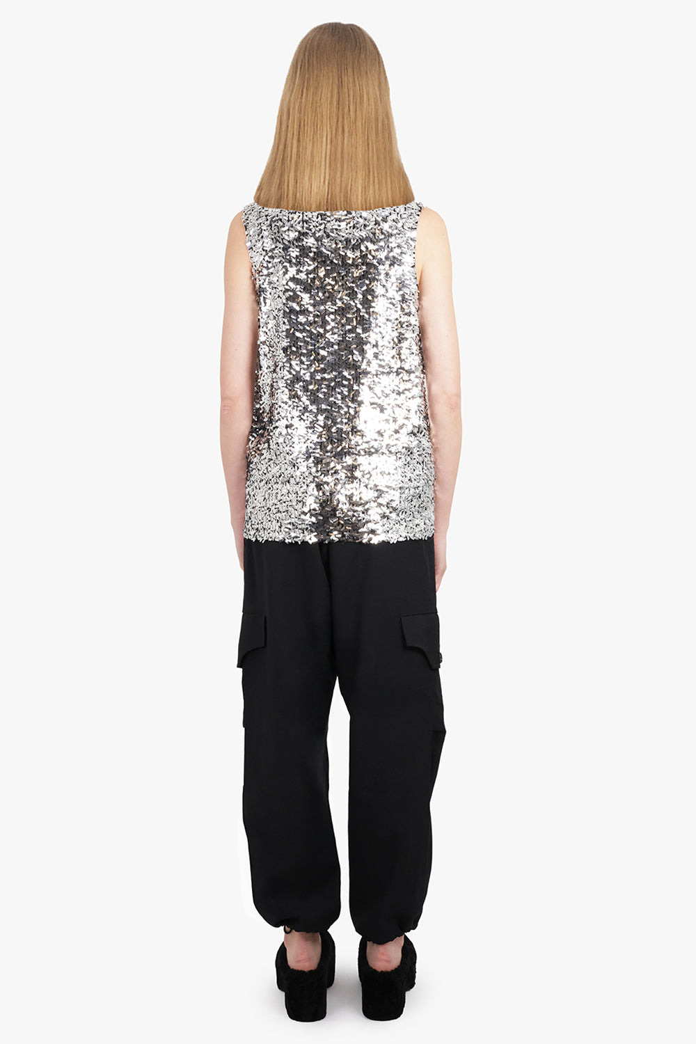 SEQUIN SLEEVELESS TOP | SILVER/BLACK - 5