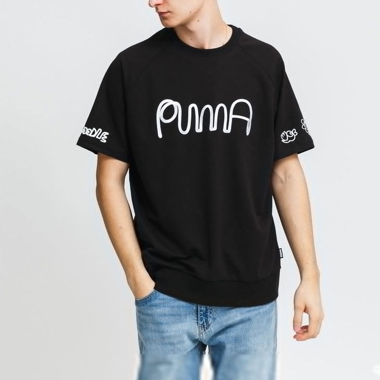 PUMA x Mr.Doodle Shirt Sleeve Crew T-Shirt 'Black White' 530649-01 - 3