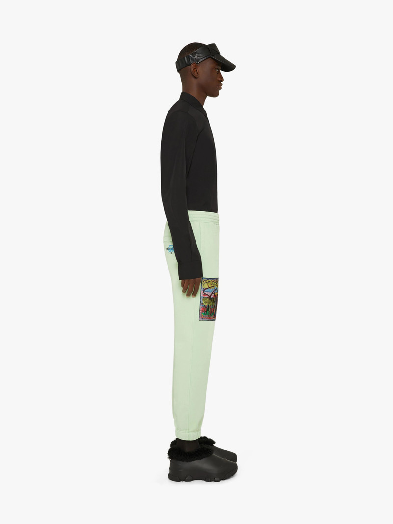 SLIM FIT JOGGER PANTS IN FELPA WITH REAPER EMBROIDERED PATCH 3