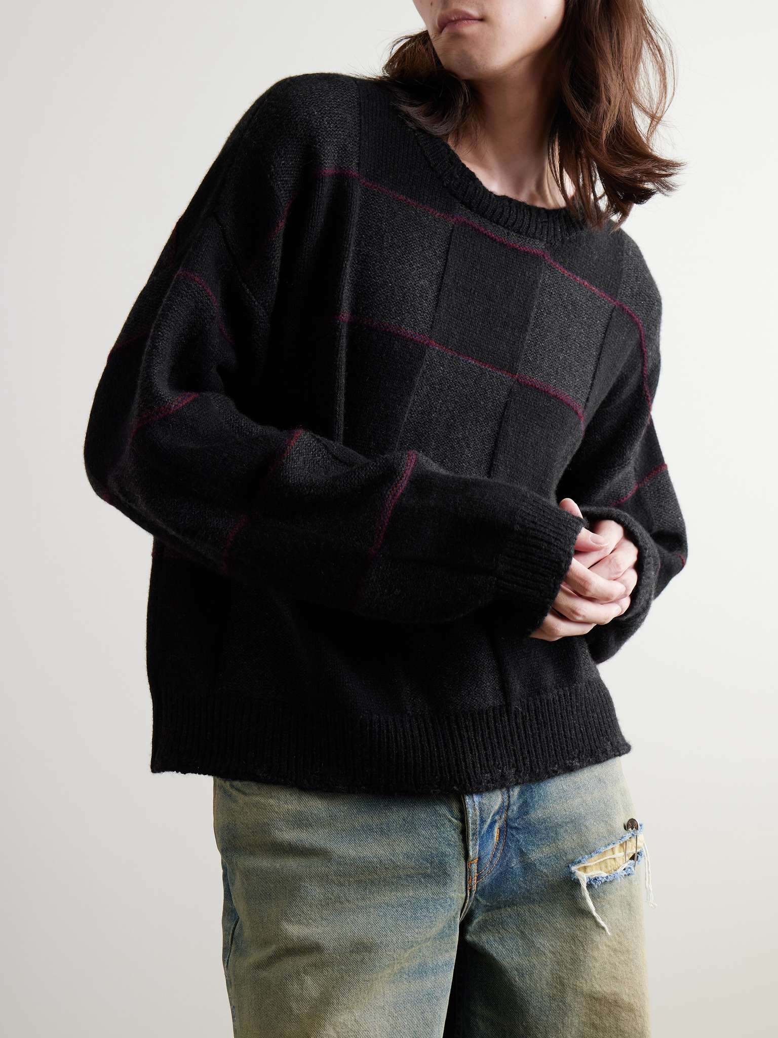 Checked Cashmere-Jacquard Sweater - 3