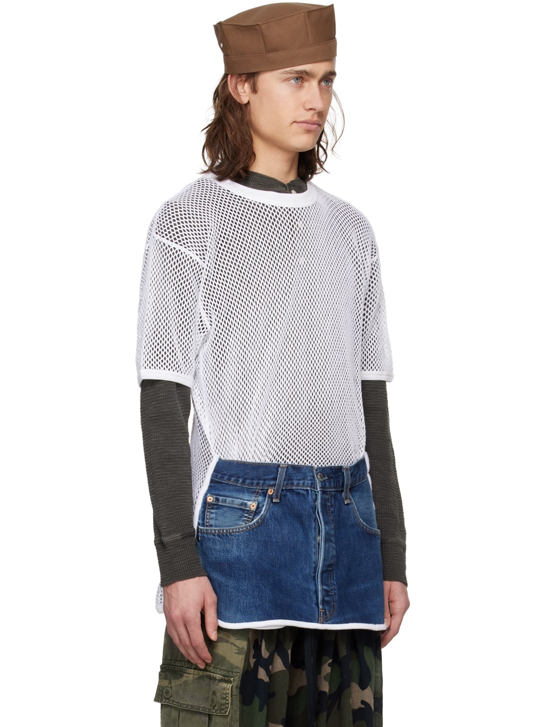 White & Blue T-Shorts T-Shirt - 2