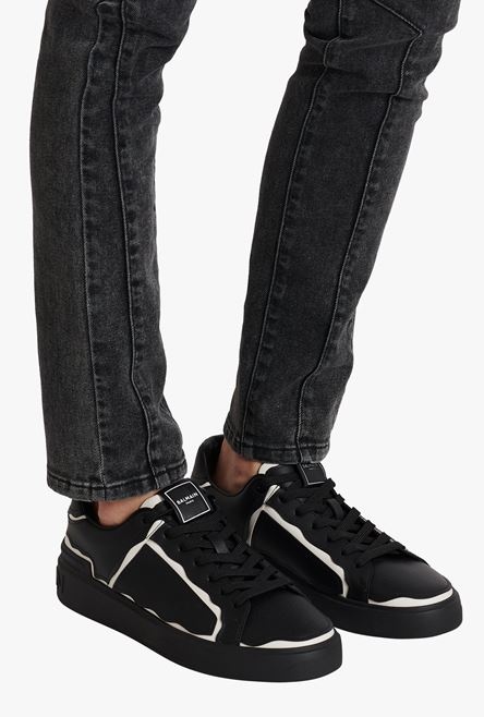 Black and silver leather B-Court sneakers - 8