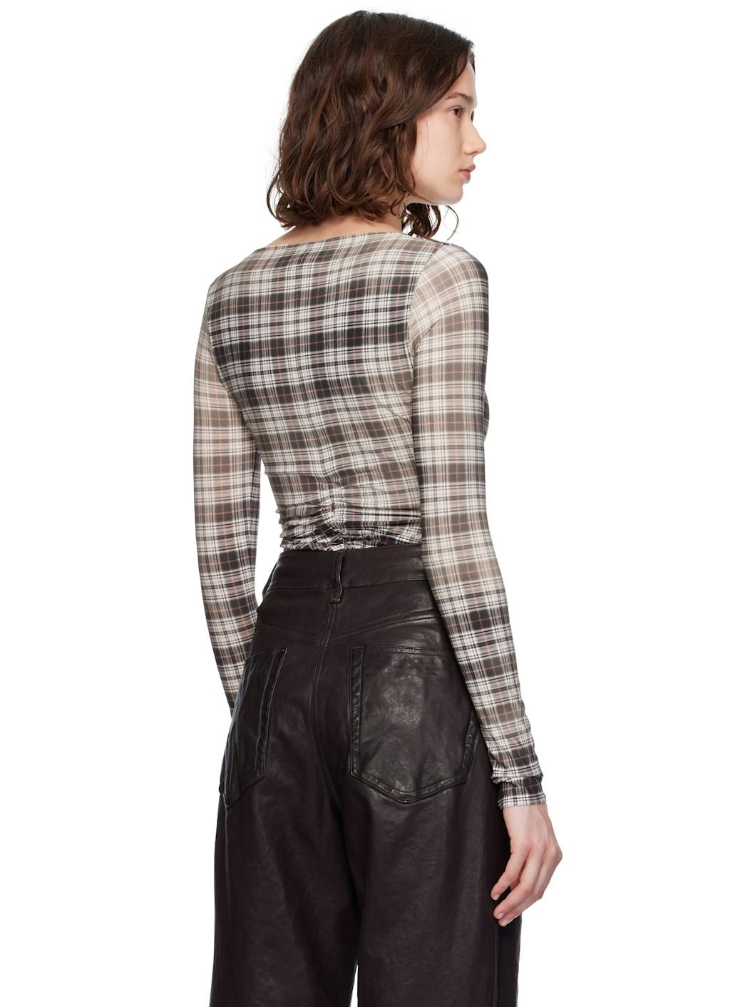 Black & White Faded Check T-shirt - 3