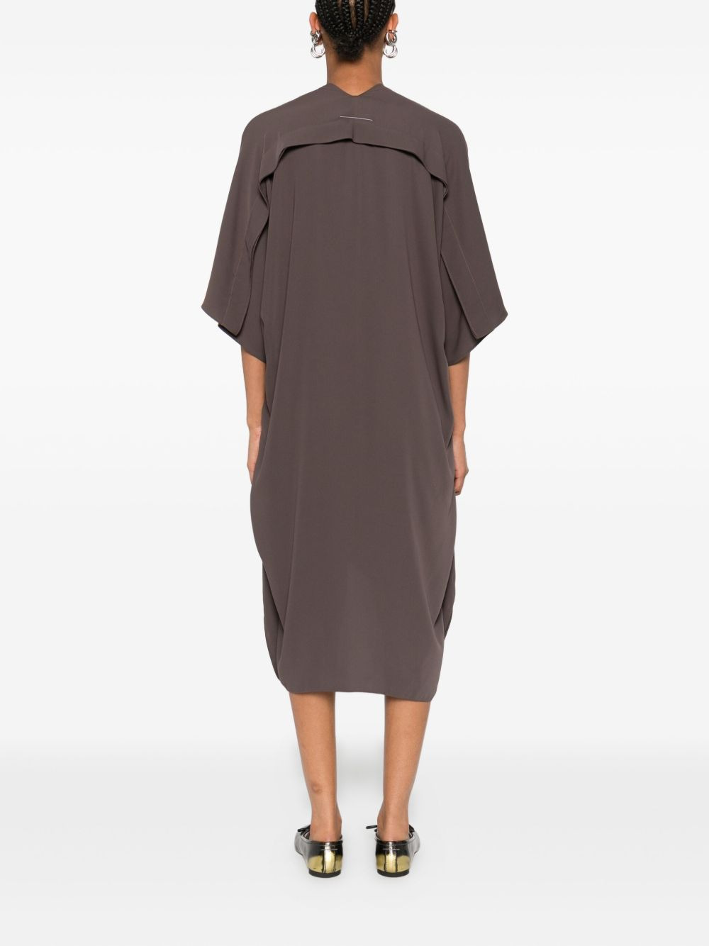 V-neck asymmetric day dress - 4