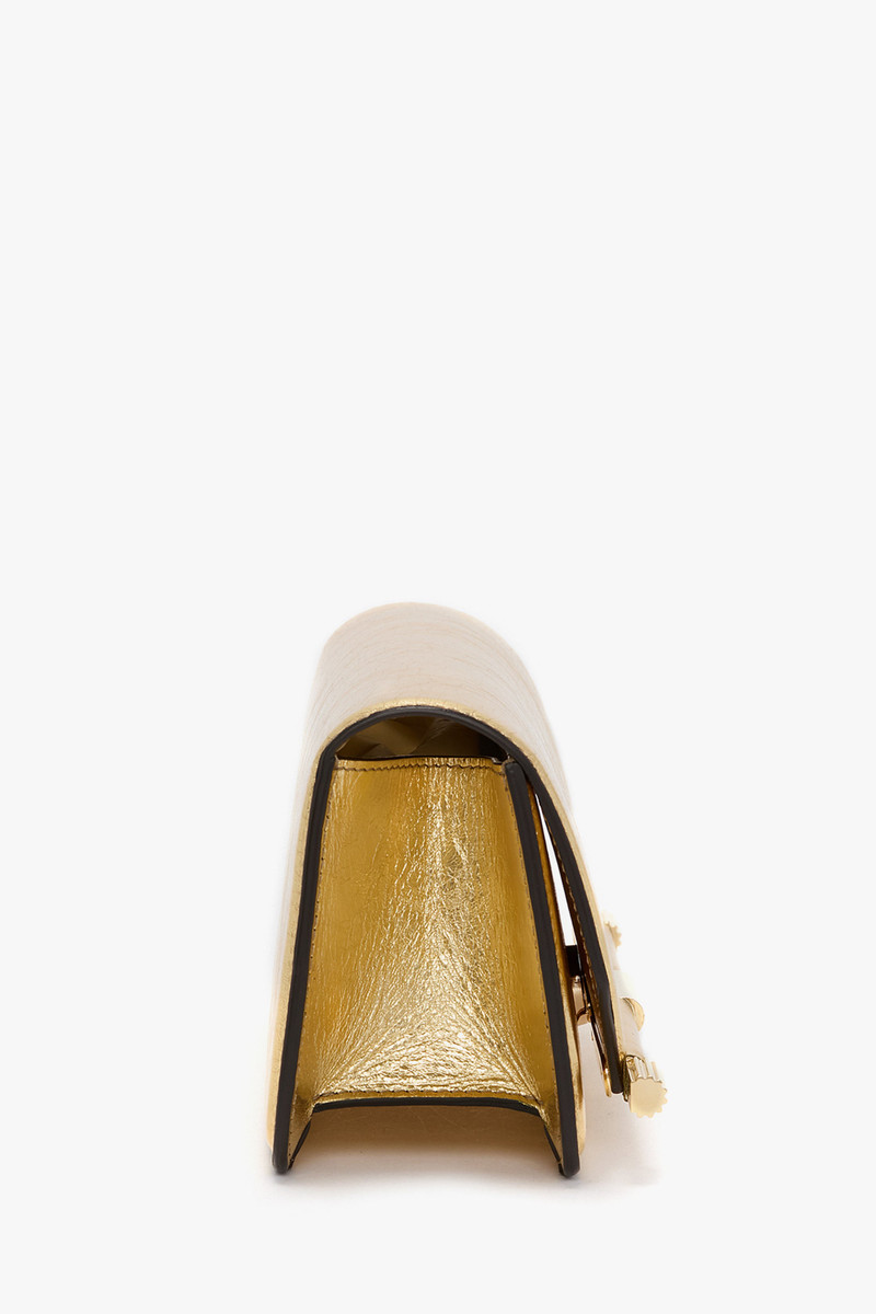 202 Clutch Bag In Gold Distressed Leather 3