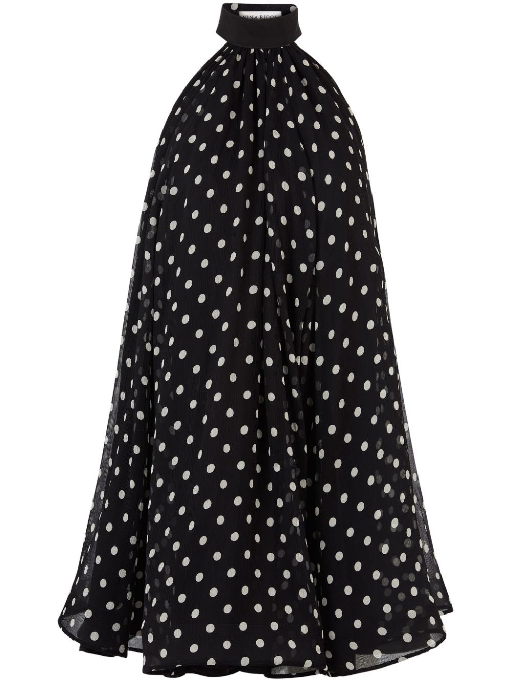 peplum-hem halterneck mini dress - 1