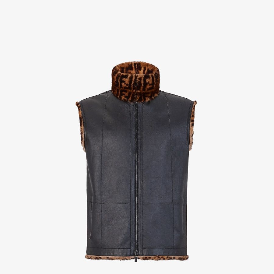 Brown mink vest - 4