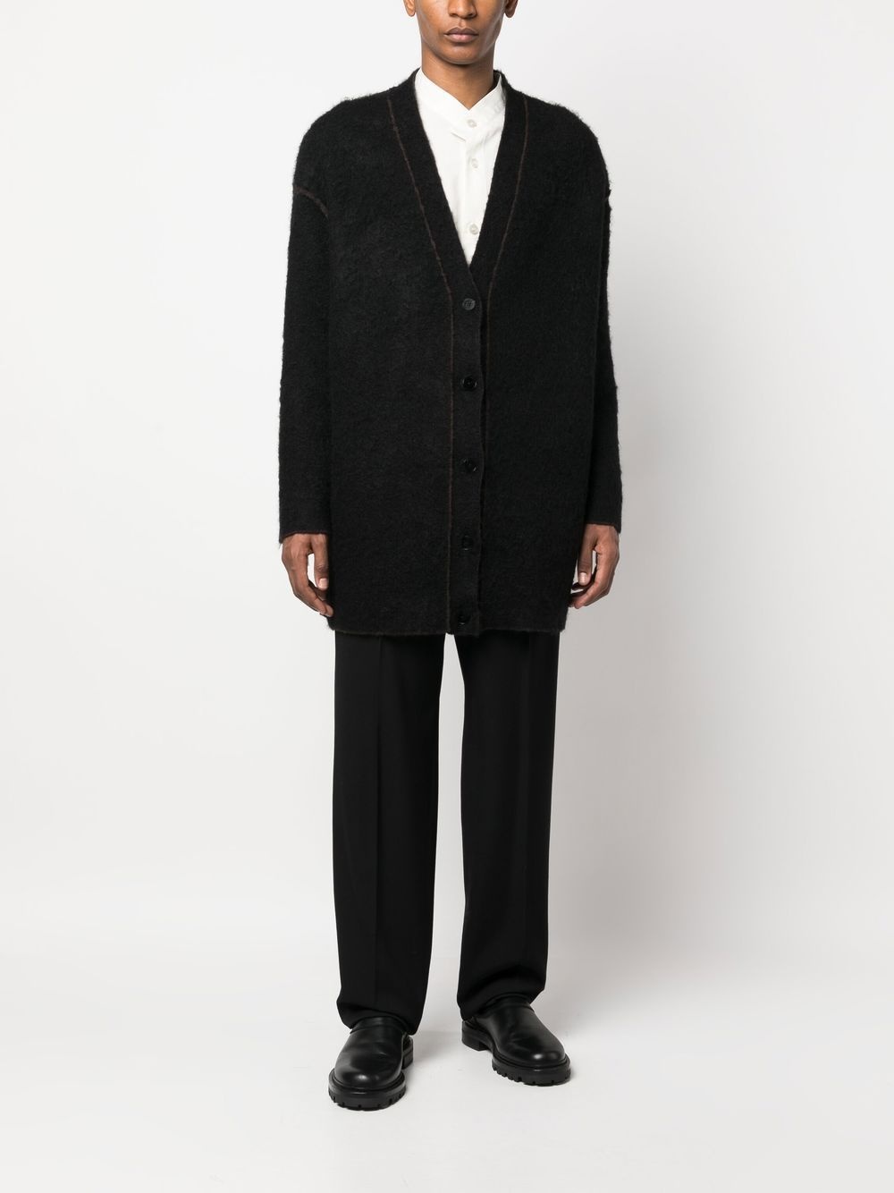oversize V-neck cardigan - 6