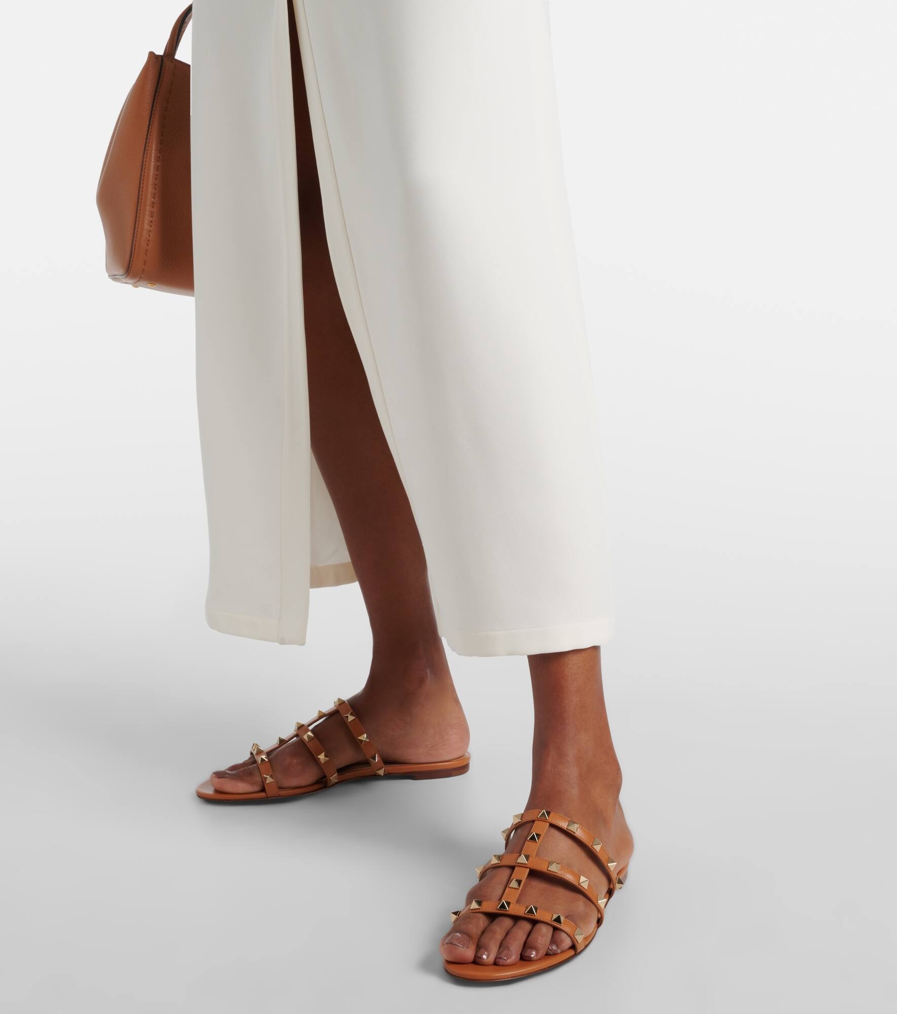 Rockstud leather sandals - 3