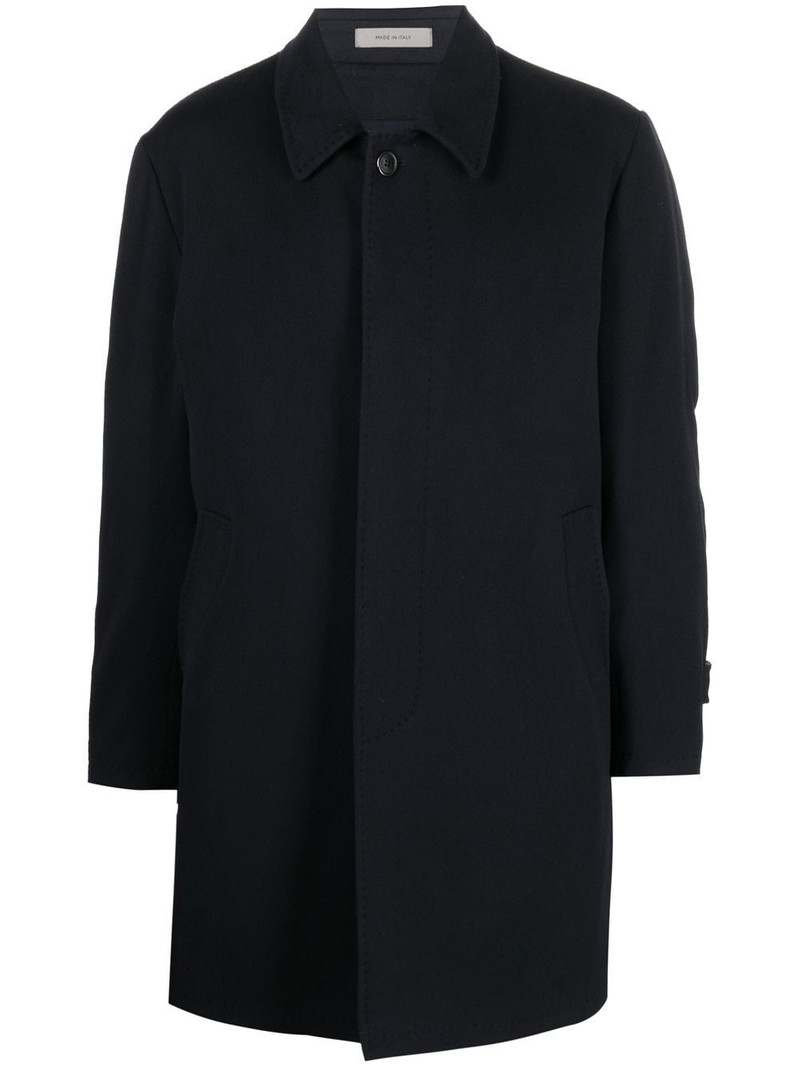 single-breasted button-fastening coat 1