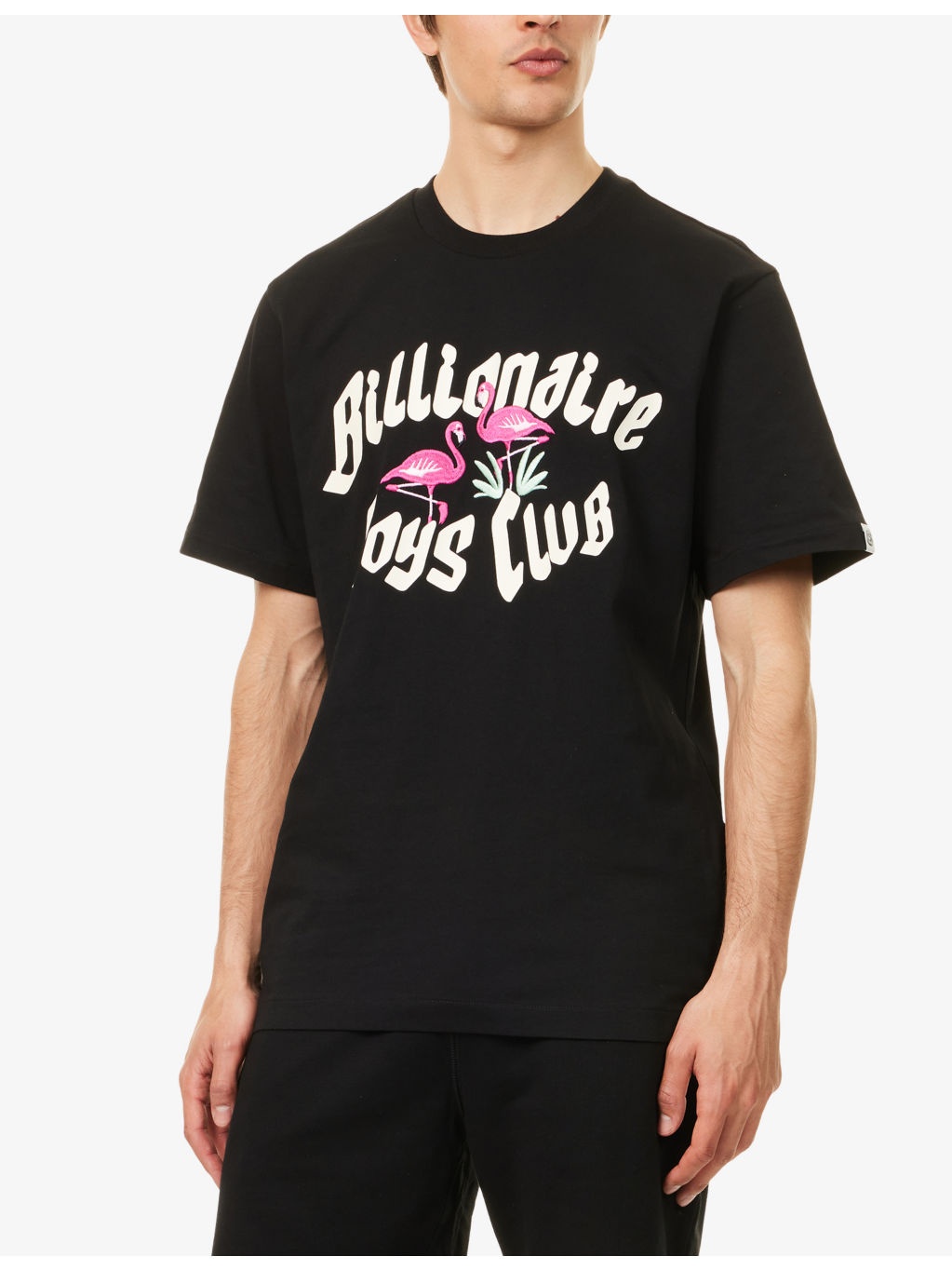 Flamingo Embroidered Cotton T-shirt - 3