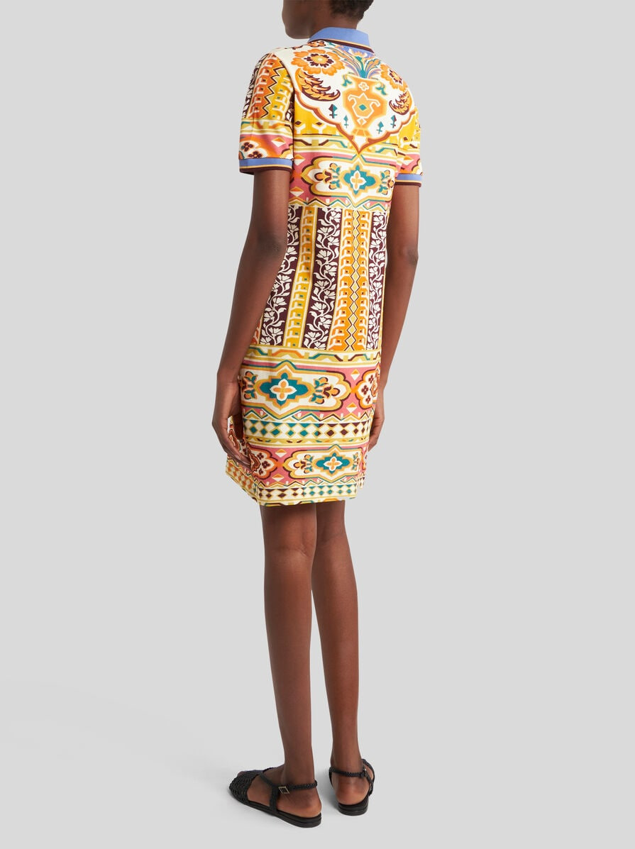PRINTED PIQUE MINI DRESS - 4