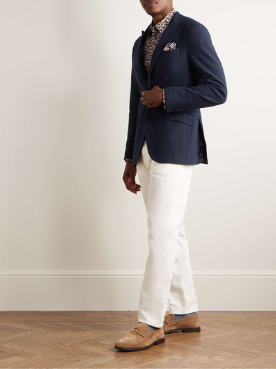 Etro Slim-Fit Jacquard-Knit Cotton Blazer outlook