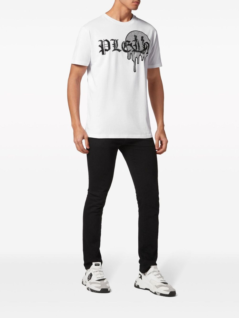 PHILIPP PLEIN rhinestone-logo cotton T-shirt outlook