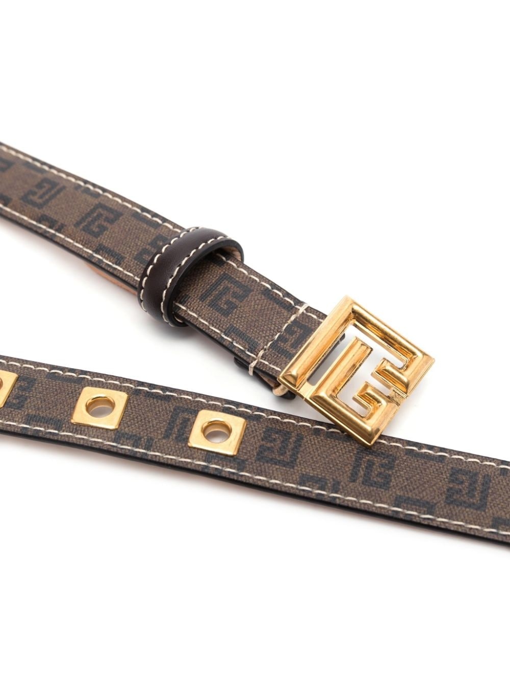 monogram-pattern buckle belt - 2