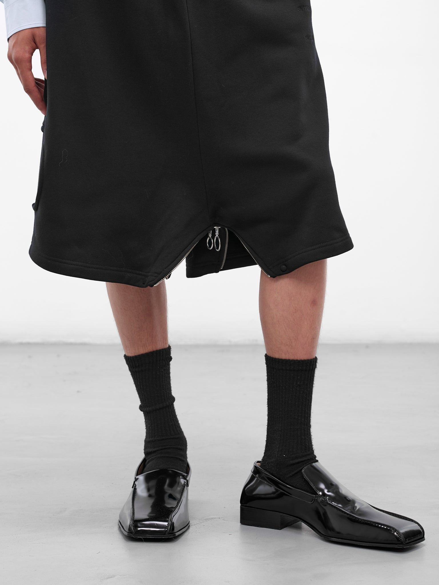 Black Cotton Baggy Bermuda Shorts - 4