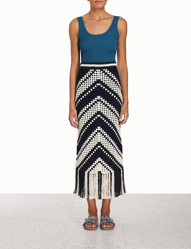 CHINTZ CROCHET FRINGED SKIRT 7