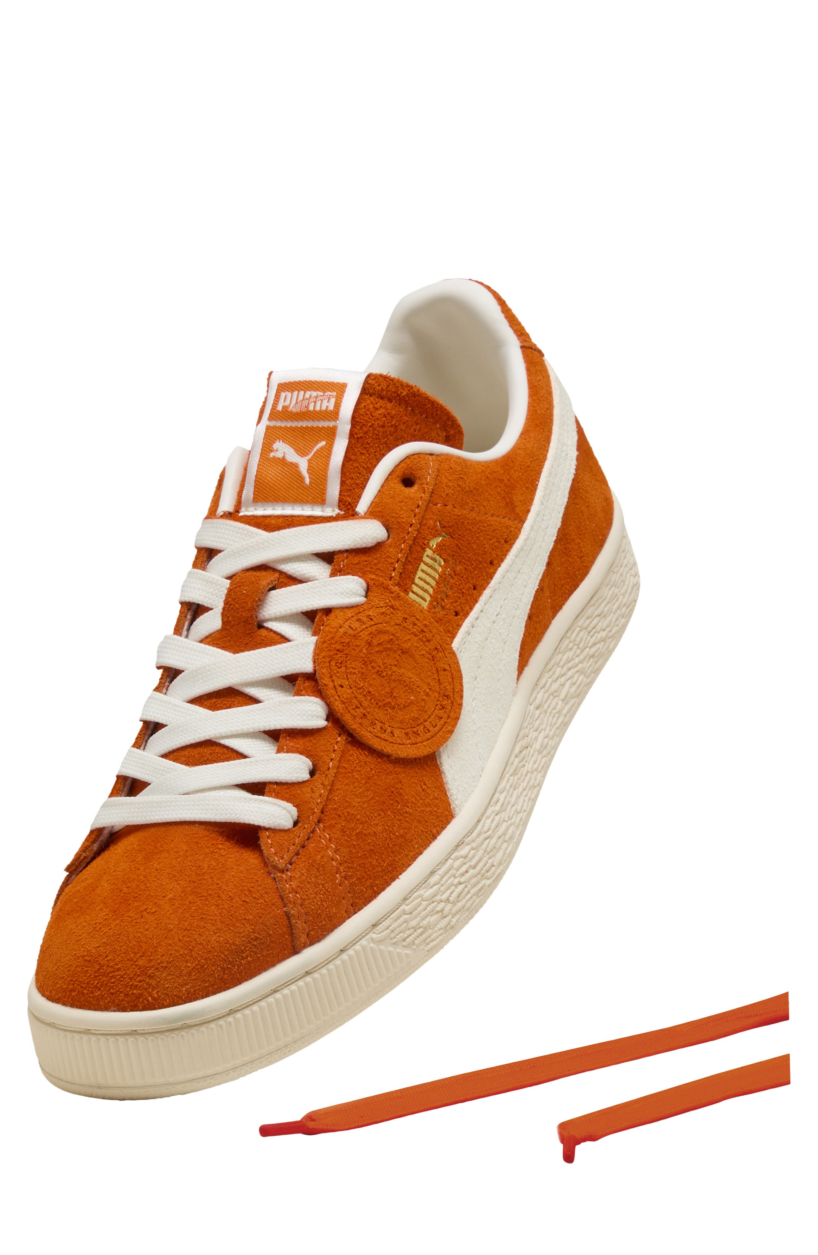 PUMA Charles F. Stead Suede Sneaker in Orange Glo/Puma White at Nordstrom - 6
