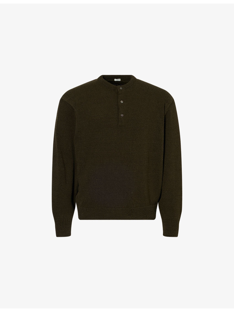 Regular-Fit Ribbed-Trim Silk Jumper 1