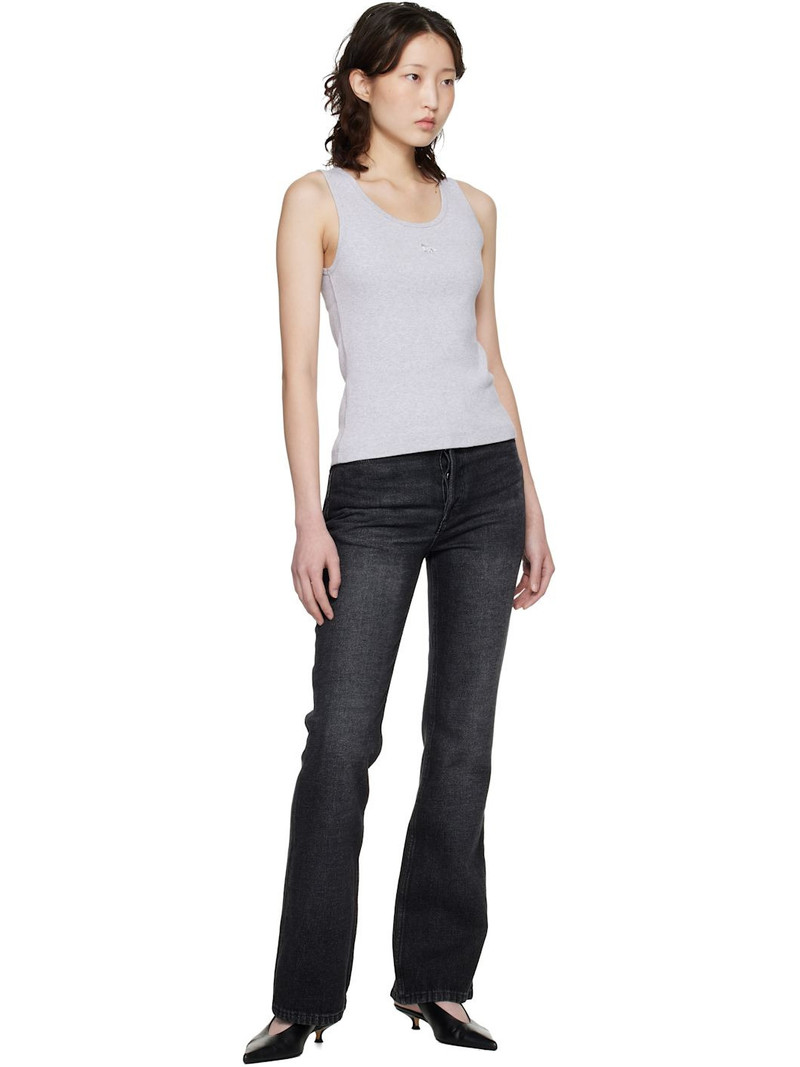 Maison Kitsuné Gray Baby Fox Ribbed Tank Top outlook