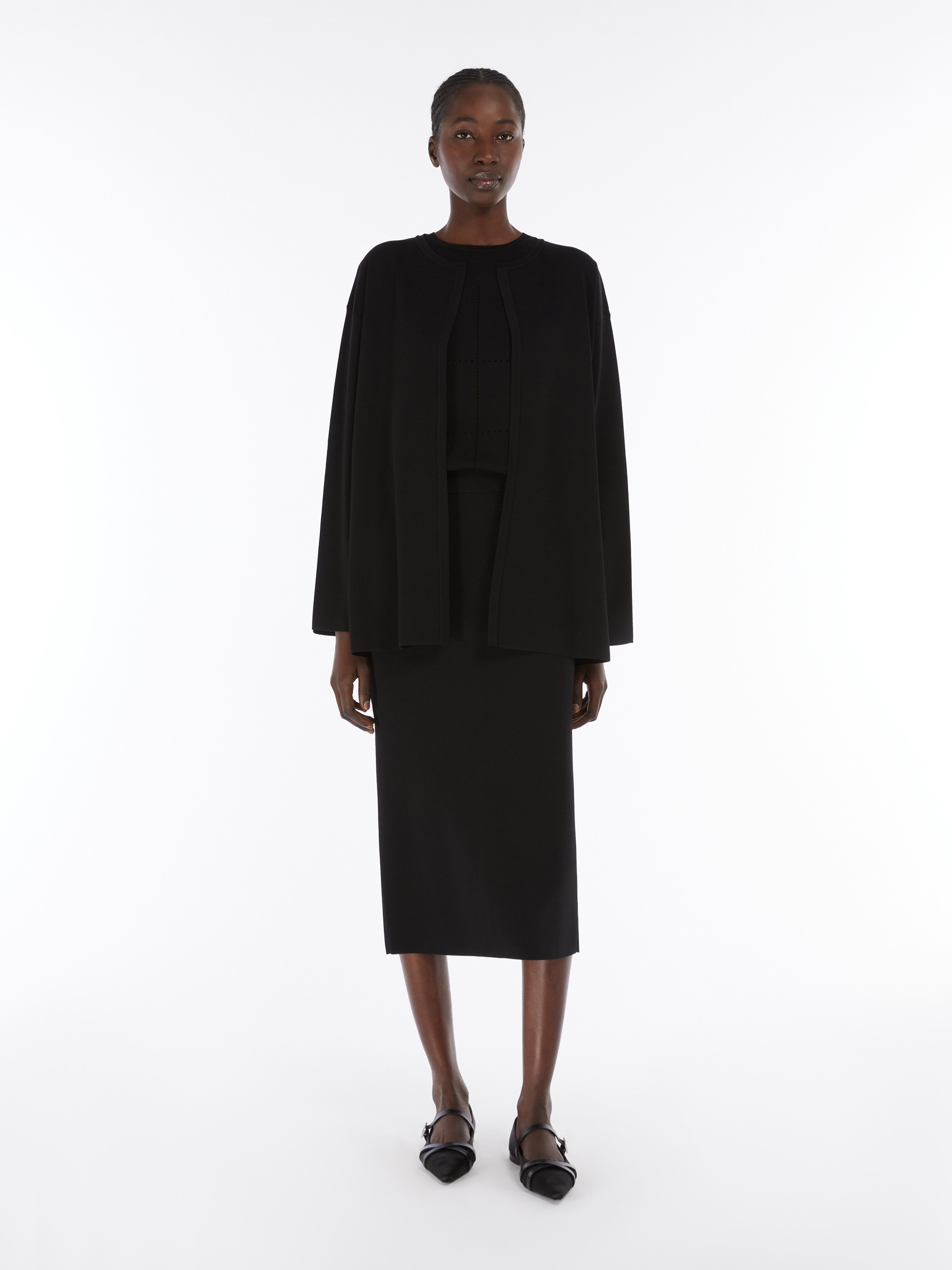 LOSANNA Viscose crêpe pencil skirt - 2