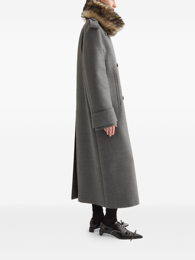 Jil Sander fur collar double-breasted coat outlook