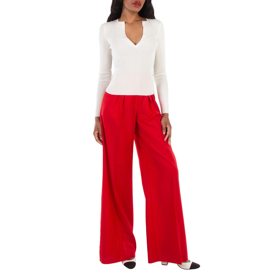 Max Mara Red Rimini Wool Trousers - 4