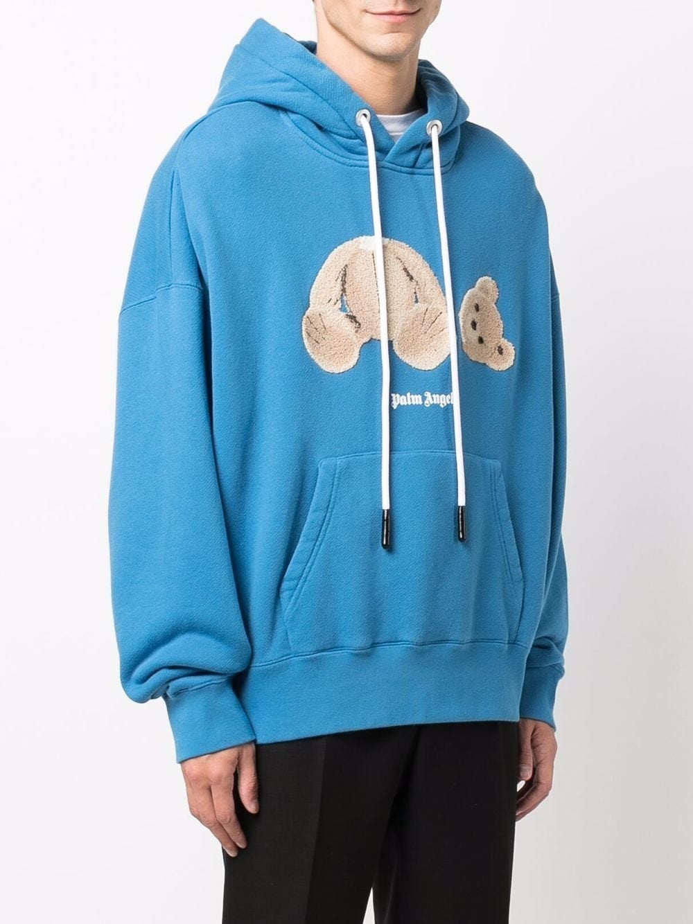 bear-print drawstring hoodie - 3